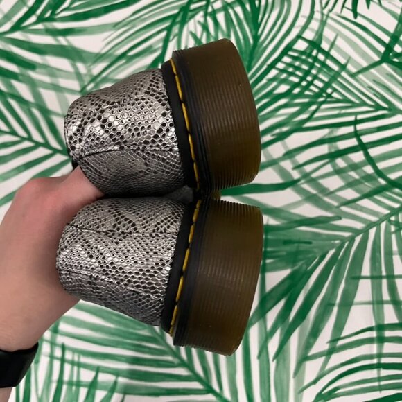 Dr Martens 1461 Met Oxford Lace Up Shoes Silver Metallic Snake Size 7 - Picture 6 of 9